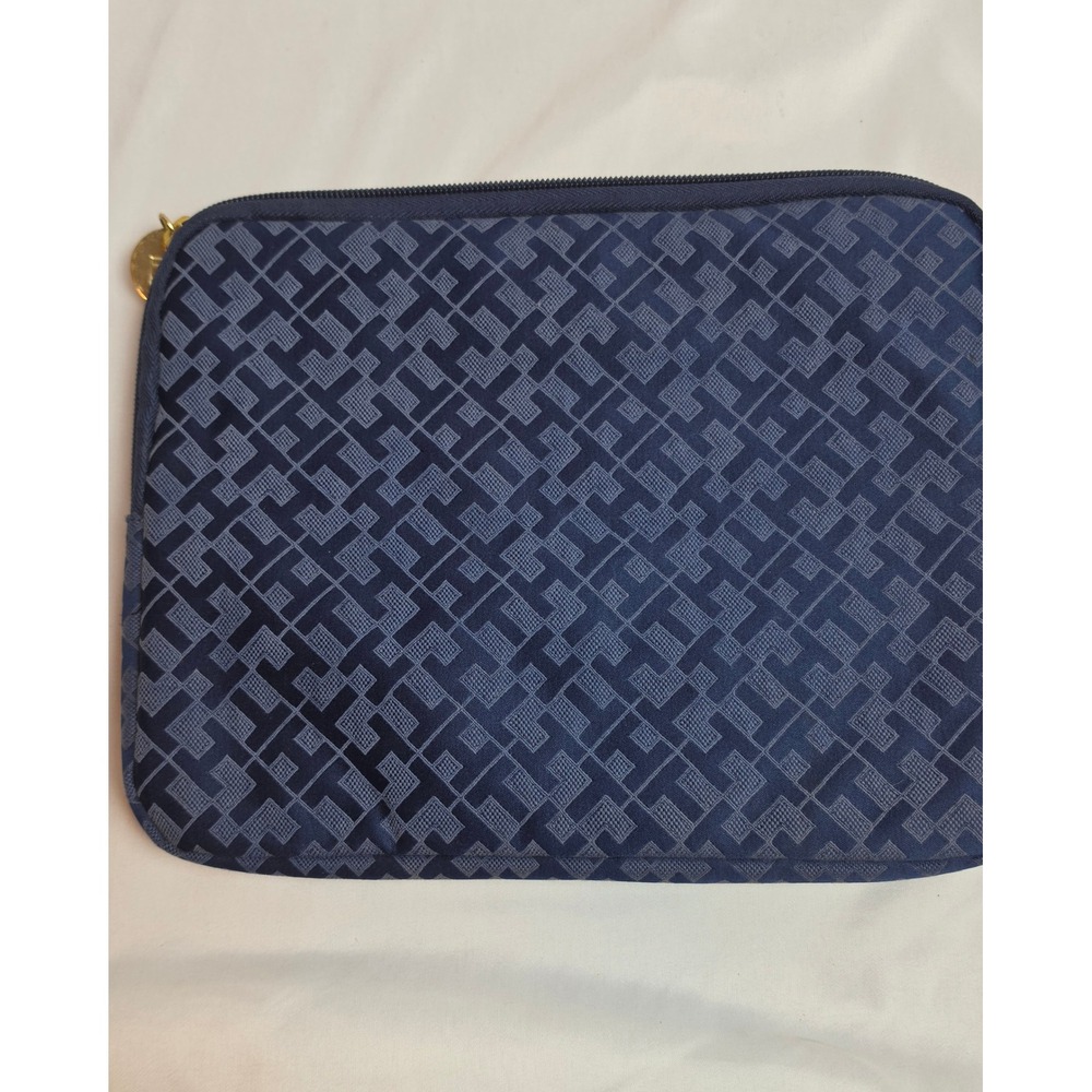 Tommy Hilfiger Navy Blue Monogram iPad Sleeve 11 inch Tablet Case Tech Pouch